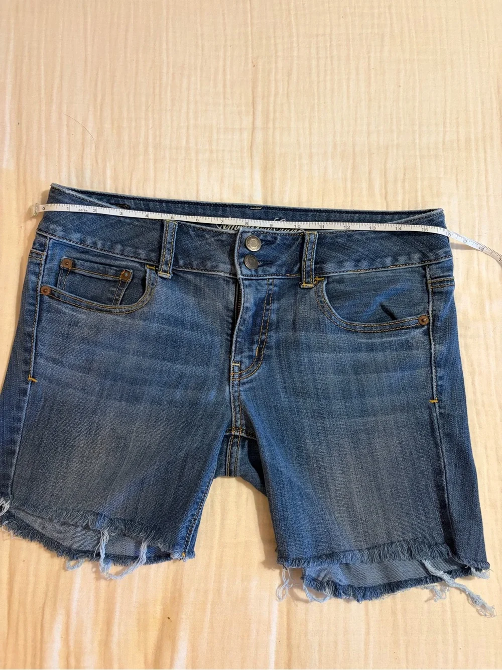 American Eagle Outfitters “Artist” Distressed Blue Denim Cutoff Shorts